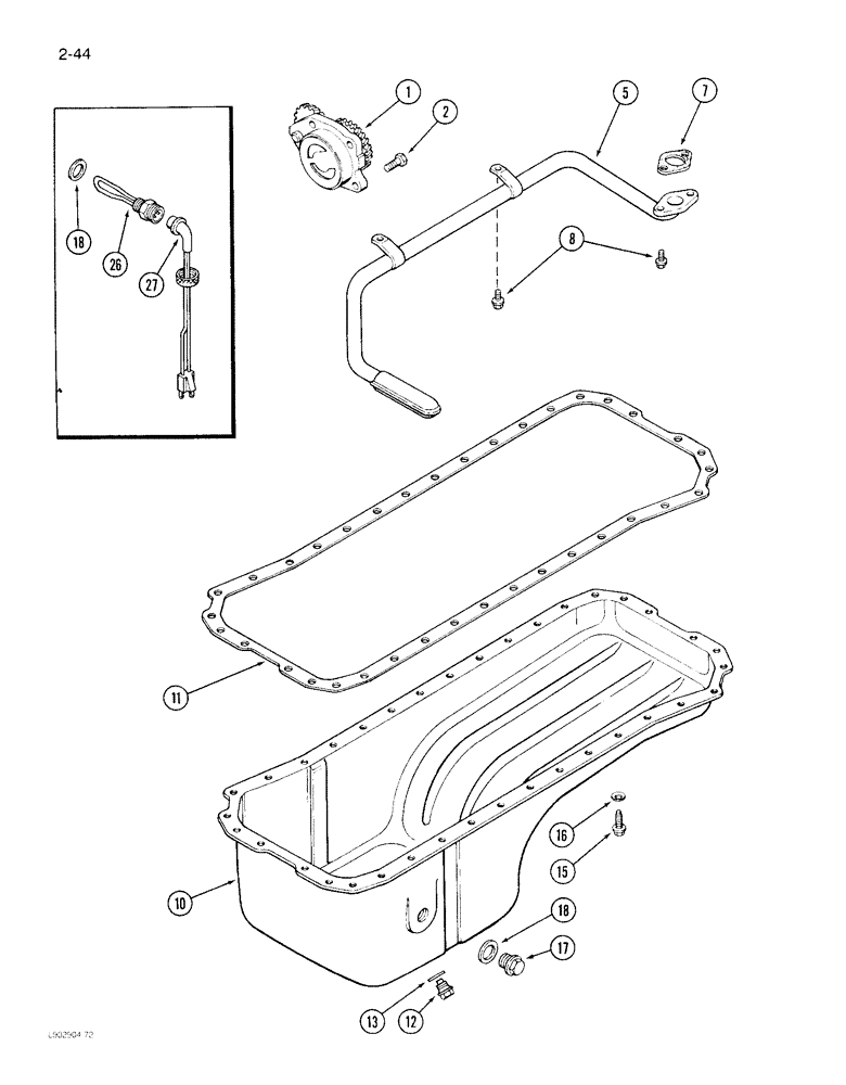 Схема запчастей Case IH 1822 - (2-44) - OIL PUMP AND OIL PAN 6TA-590 ENGINE (01) - ENGINE