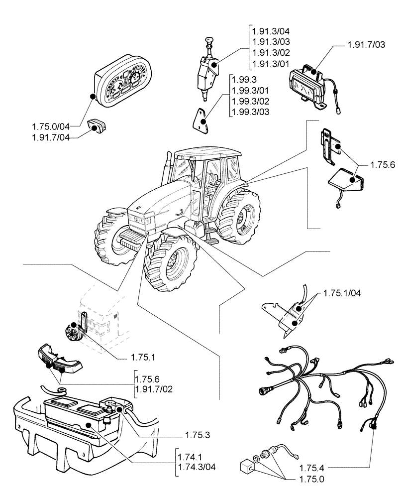Схема запчастей Case IH JX1070U - (1.74.0 ) - (SEC. 06) ELECTRICAL (06) - ELECTRICAL SYSTEMS