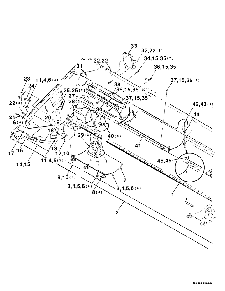 Схема запчастей Case IH 8380 - (7-20) - HEADER, LEAN BAR AND SKID SHOE ASSEMBLY, RIGHT (09) - CHASSIS