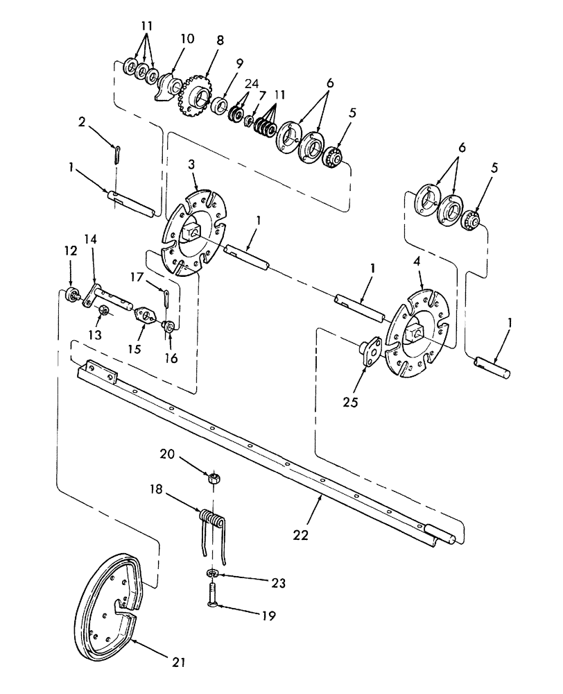 Схема запчастей Case IH SBX550 - (016) - PICKUP SHAFT & FINGER (60) - PRODUCT FEEDING