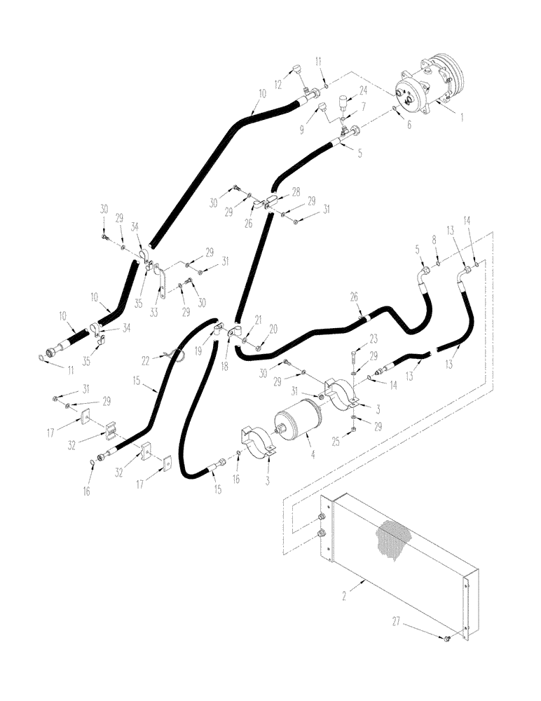 Схема запчастей Case IH STX275 - (09-39[01]) - AIR CONDITIONING SYSTEM, WITHOUT ACCUSTEER (09) - CHASSIS