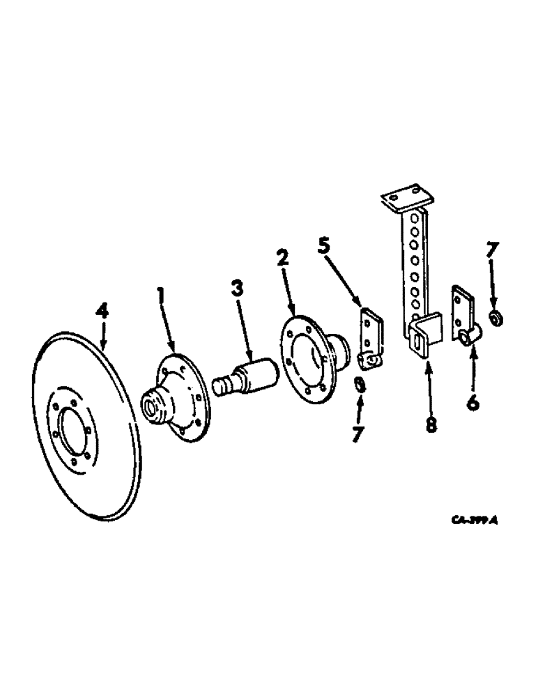 Схема запчастей Case IH 296 - (AA-15) - DISK FURROWING ATTACHMENT 9-1/4 IN., ONE PER ROW 