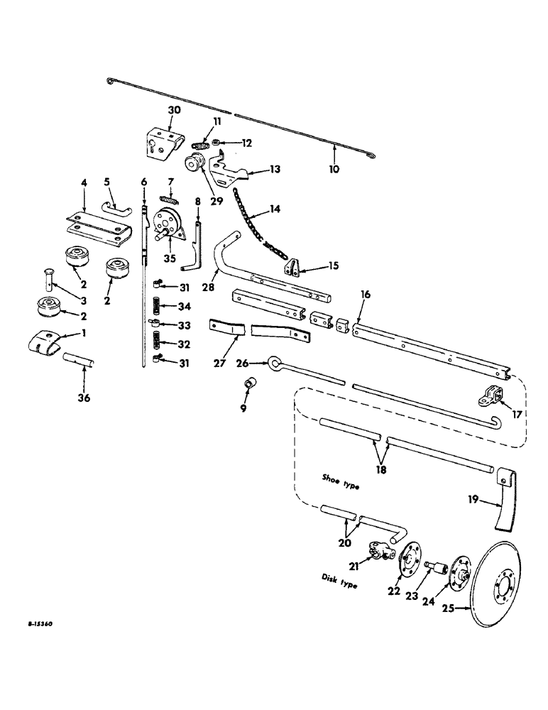 Схема запчастей Case IH 400 - (K-09) - MARKER UNIT, 1965 TO 1967, DISK TYPE AND SHOE TYPE 