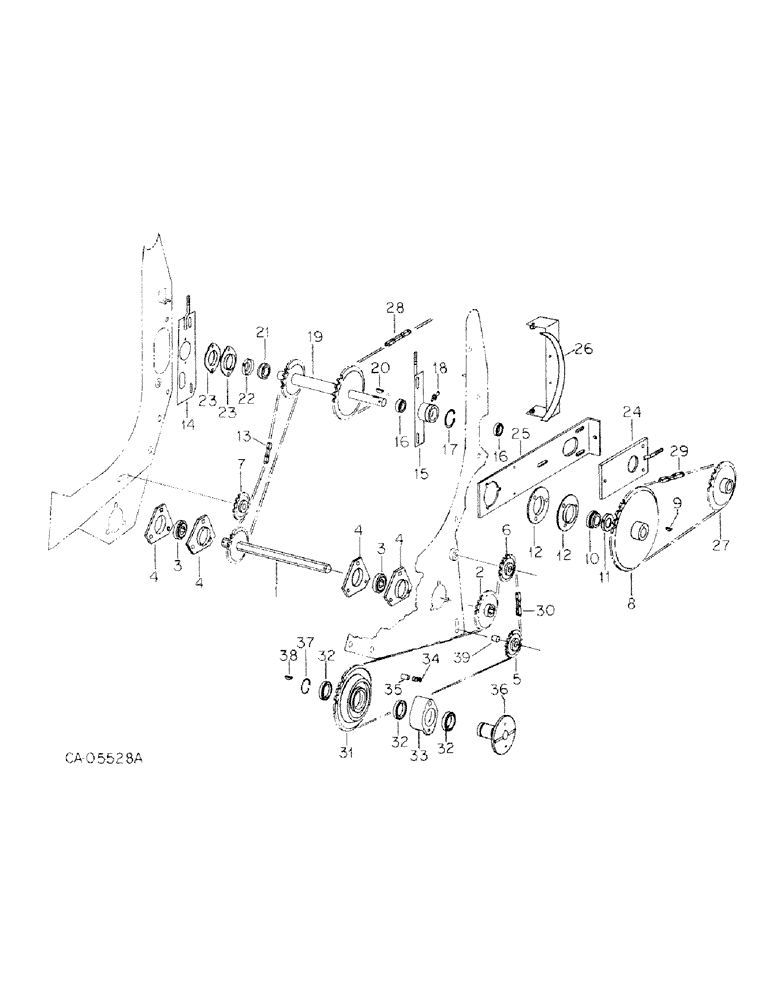 Схема запчастей Case IH 830 - (B-07) - HAY PICK-UP UNIT - PICK-UP AND AUGER DRIVE 