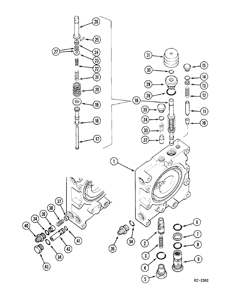 Схема запчастей Case IH 685 - (8-612) - MULTIPLE CONTROL VALVE (08) - HYDRAULICS