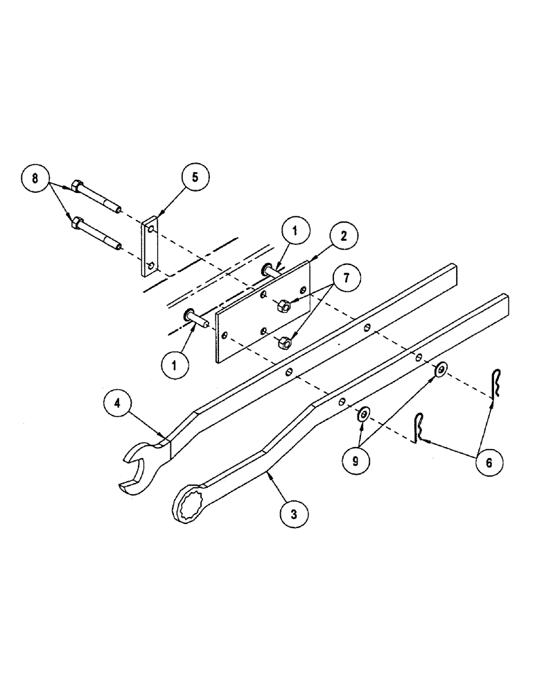 Схема запчастей Case IH CONCORD - (B42) - WALK BEAM WRENCH MOUNTING 