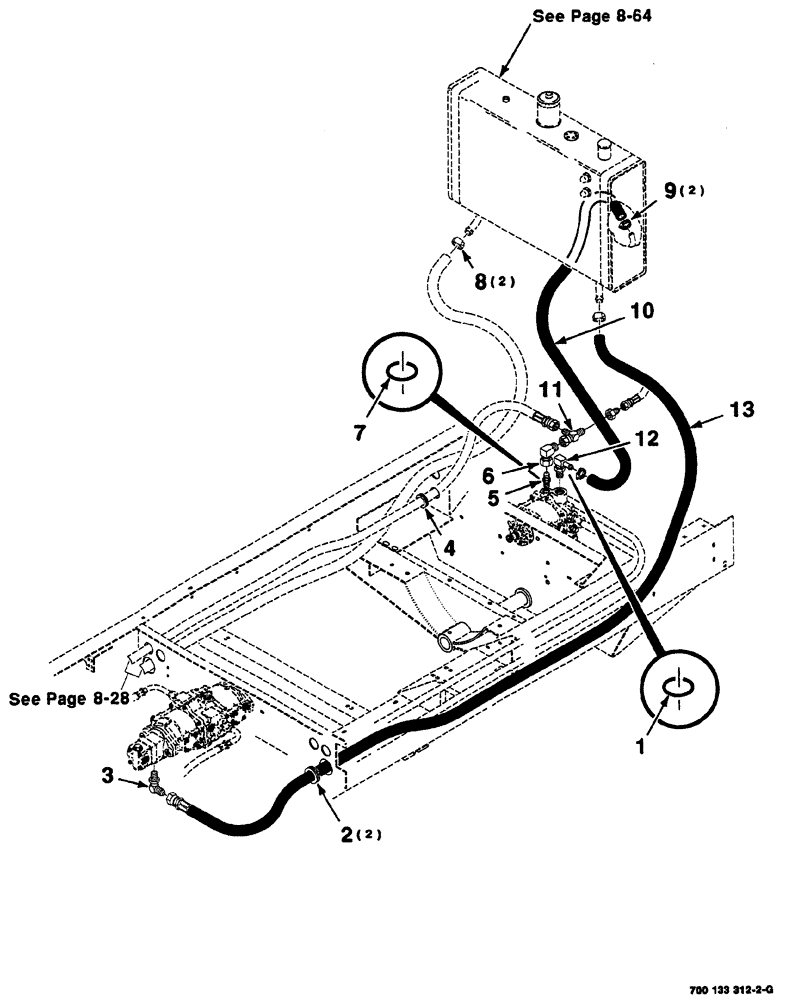 Схема запчастей Case IH 8860 - (08-30) - HYDRAULIC RESERVOIR HOSE ASSEMBLIES (35) - HYDRAULIC SYSTEMS