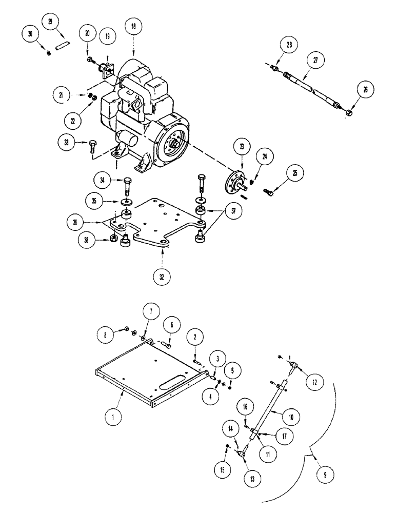 Схема запчастей Case IH 3503 - (E38) - ENGINE MOUNTING 