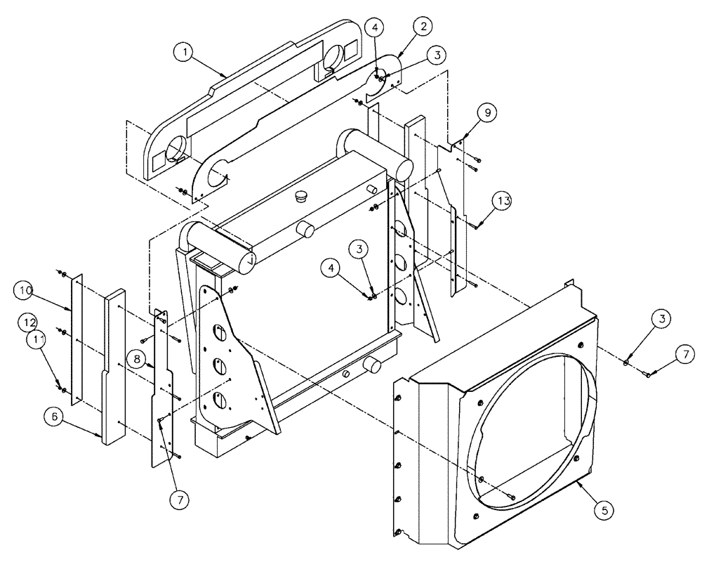 Схема запчастей Case IH FLX4300 - (02-027) - SHROUD COMPONENTS GROUP (FLX4300) (01) - ENGINE