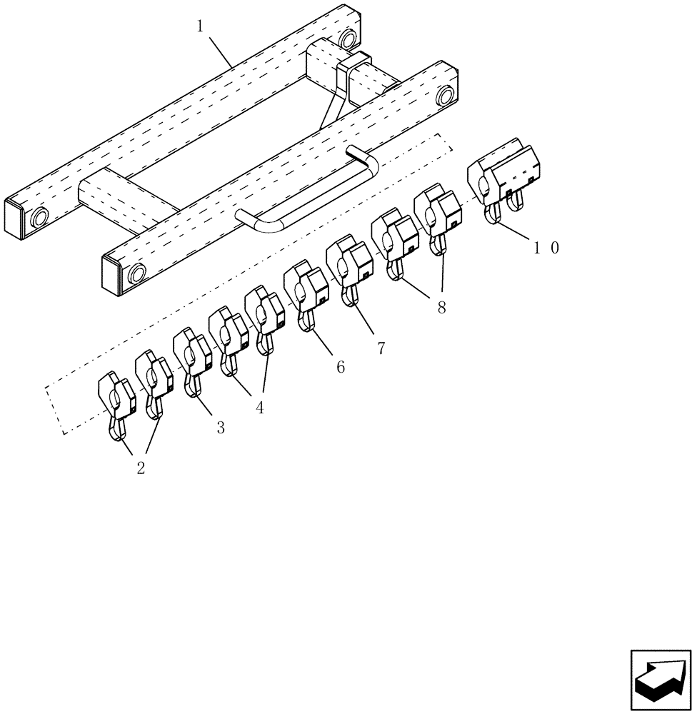 Схема запчастей Case IH ATX - (08-84) - DEPTH STOPS (08) - HYDRAULICS