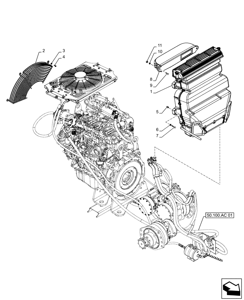 Схема запчастей Case IH SR200 - (50.100.AP[01]) - HEATER, MEDIUM FRAME F5C (SR200,TR270) (50) - CAB CLIMATE CONTROL