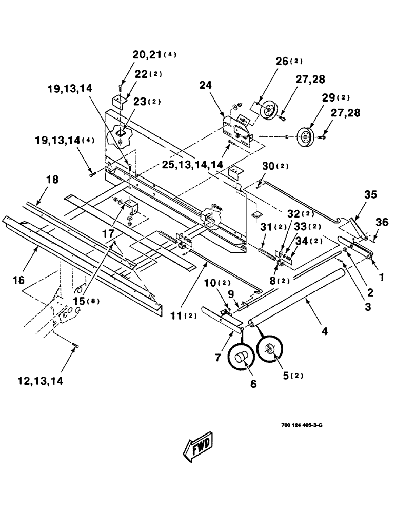 Схема запчастей Case IH 8840 - (6-10) - DRAPER FRAME ASSEMBLY, LEFT, SERIAL NUMBER CFH0030455 AND LATER, 18 FOOT ONLY (58) - ATTACHMENTS/HEADERS