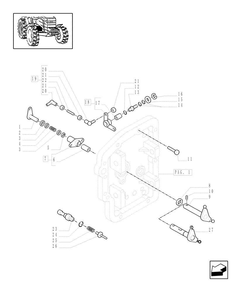 Схема запчастей Case IH MXU125 - (1.29.0[02]) - INTERNAL SHIFTING CONTROLS (03) - TRANSMISSION