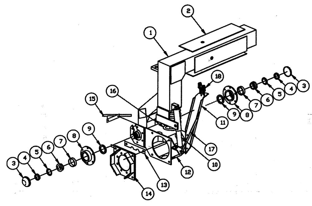 Схема запчастей Case IH PATRIOT WT - (03-005[01]) - STRUT ASSEMBLY - REAR (MODEL 7 HUB) Suspension & Frame