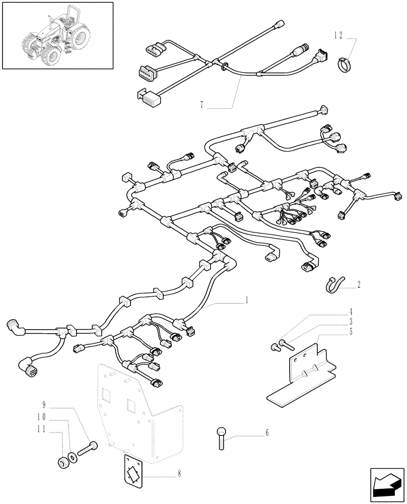 Схема запчастей Case IH MXU100 - (1.75.4[06A]) - CABLE EXTENSION - L/CAB - D5148 (06) - ELECTRICAL SYSTEMS