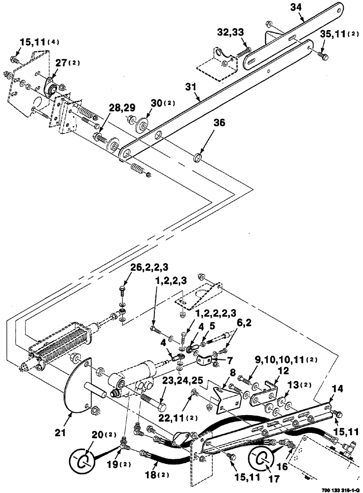 Схема запчастей Case IH 8870 - (05-06) - TRANSMISSION CONTROLS ASSEMBLY (14) - MAIN GEARBOX & DRIVE