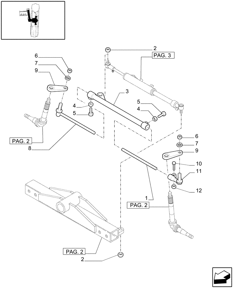 Схема запчастей Case IH MXU110 - (1.41.0/03[01]) - (VAR.417) 2WD HEAVY DUTY FRONT AXLE - TIE ROD (04) - FRONT AXLE & STEERING