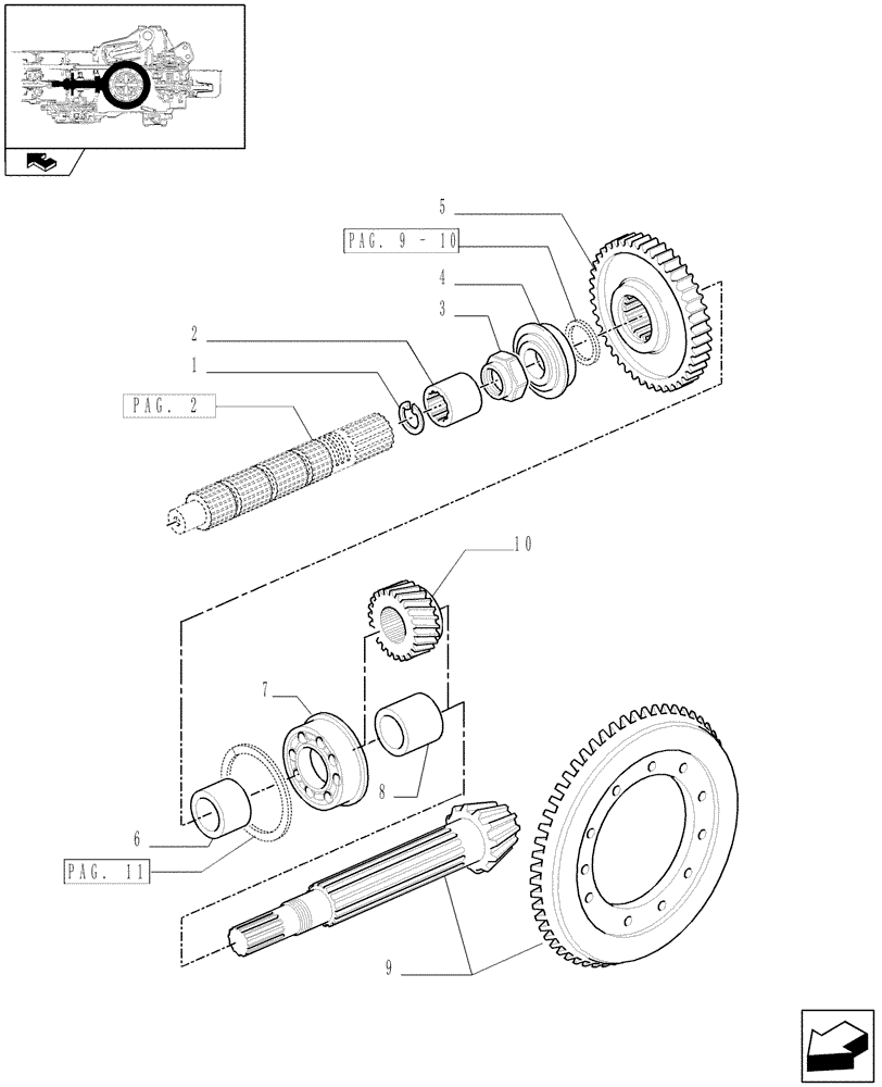 Схема запчастей Case IH PUMA 140 - (1.32.1[04]) - FULL POWER SHIFT - CENTRAL REDUCTION GEARS (03) - TRANSMISSION