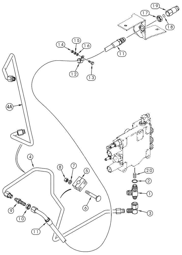 Схема запчастей Case IH 85XT - (08-31) - HYD, ATTACHMENT HIGH FLOW, GEAR, DRAIN LINES TO COUPLING, N. AMER. -JAF0352233, EURO. -JAF0352714 (08) - HYDRAULICS