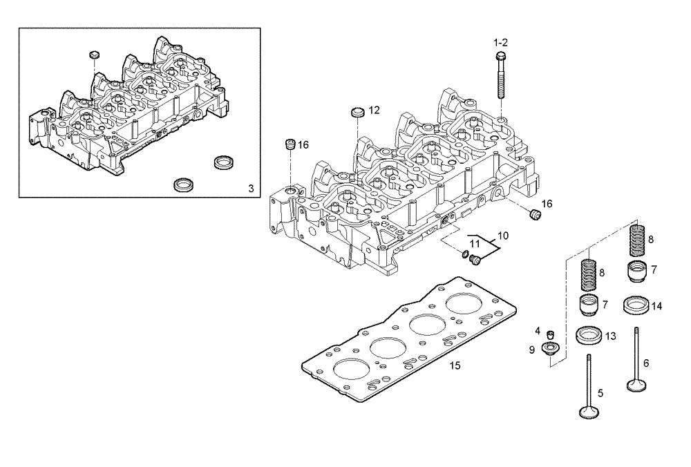 Схема запчастей Case IH F4BE0484F D606 - (0610.028) - CYLINDER HEAD 