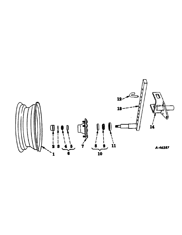 Схема запчастей Case IH 2C-F25 - (A-28) - GAUGE WHEEL ATTACHMENTS (2C-F25, 2CK-FTC25, 34-F25, 34U-FTC25 & U-F25) (USED 1956 TO 1961) 