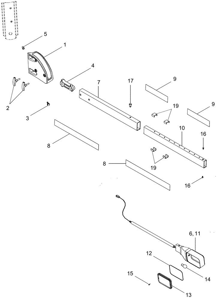 Схема запчастей Case IH MX285 - (04-29) - LAMPS - WIDE TRANSPORT, ADJUSTABLE (04) - ELECTRICAL SYSTEMS