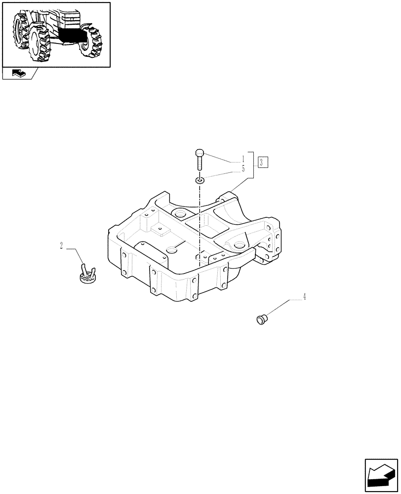 Схема запчастей Case IH FARMALL 65C - (1.21.1/03) - 2WD FRONT AXLE - SUPPORT (VAR.330581-330582) (03) - TRANSMISSION