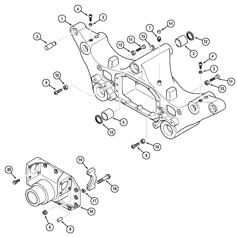 Схема запчастей Case IH MX170 - (05-13) - FRONT AXLE HOUSING SUSPENSION (25) - FRONT AXLE SYSTEM