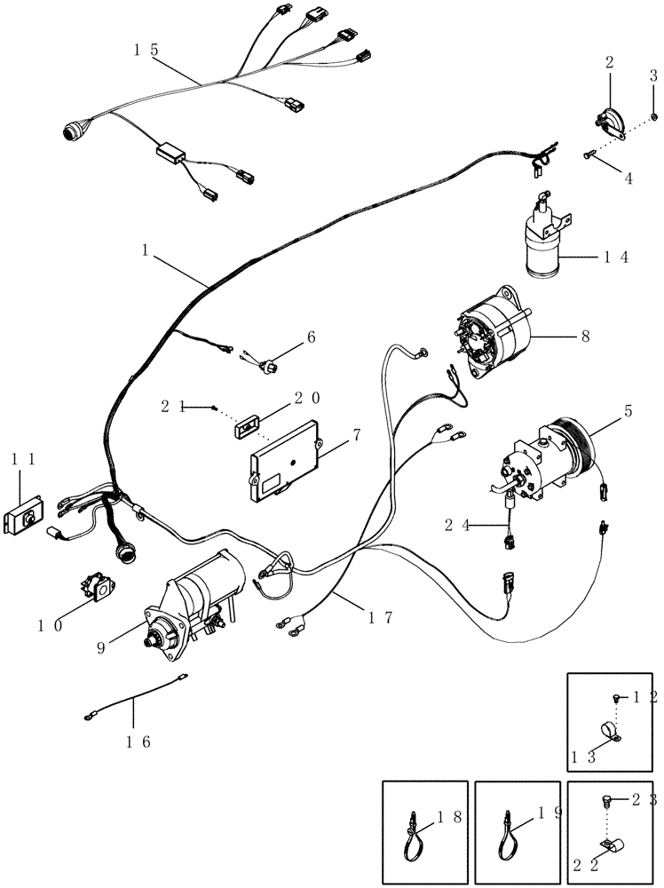 Схема запчастей Case IH MX255 - (04-02) - HARNESS - ENGINE, MX255 AND MX285 (04) - ELECTRICAL SYSTEMS