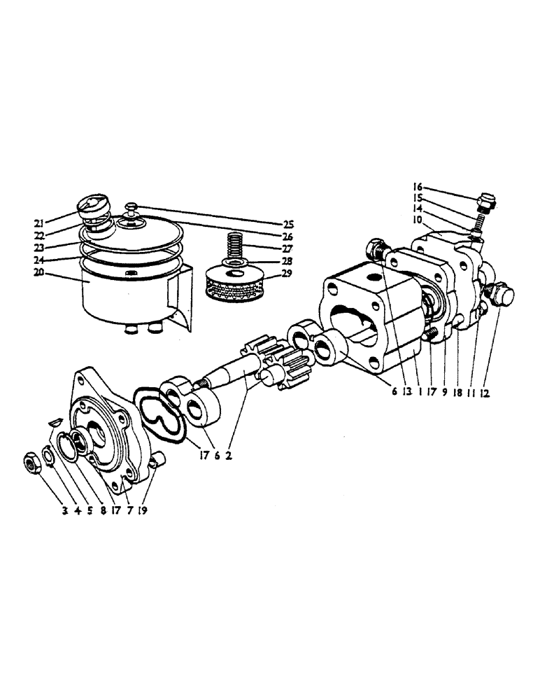 Схема запчастей Case IH 1200 - (094) - PUMP AND RESERVOIR, PART OF U965, POWER-ASSISTED STEERING Steering & Front Axle