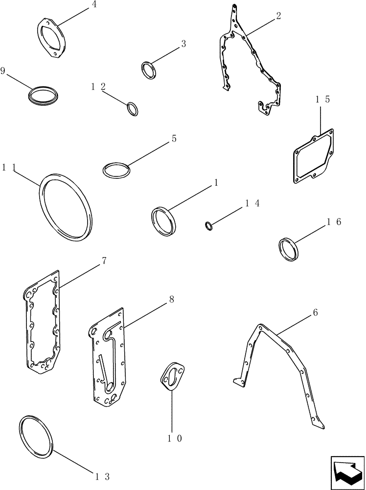 Схема запчастей Case IH 2577 - (00.500.01) - GASKET KIT - CYLINDER BLOCK (00) - GENERAL & PICTORIAL INDEX