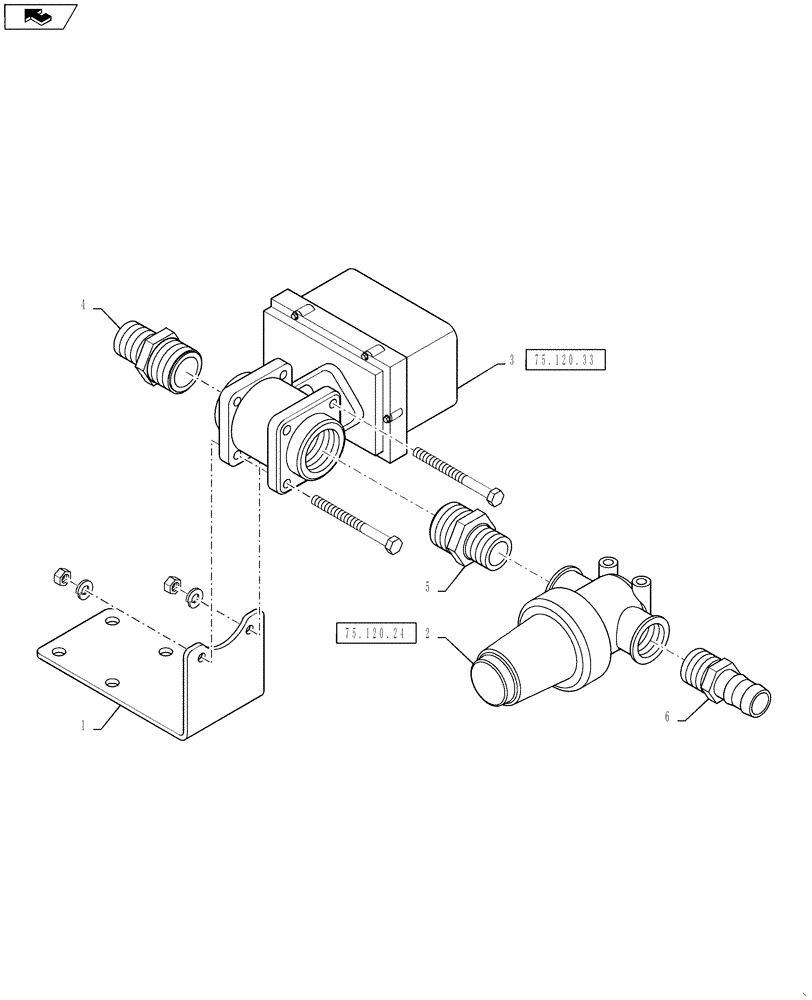 Схема запчастей Case IH 3330 - (75.120.31) - VALVE PLUMBING GROUP, 5 & 6 SECTION (75) - SOIL PREPARATION