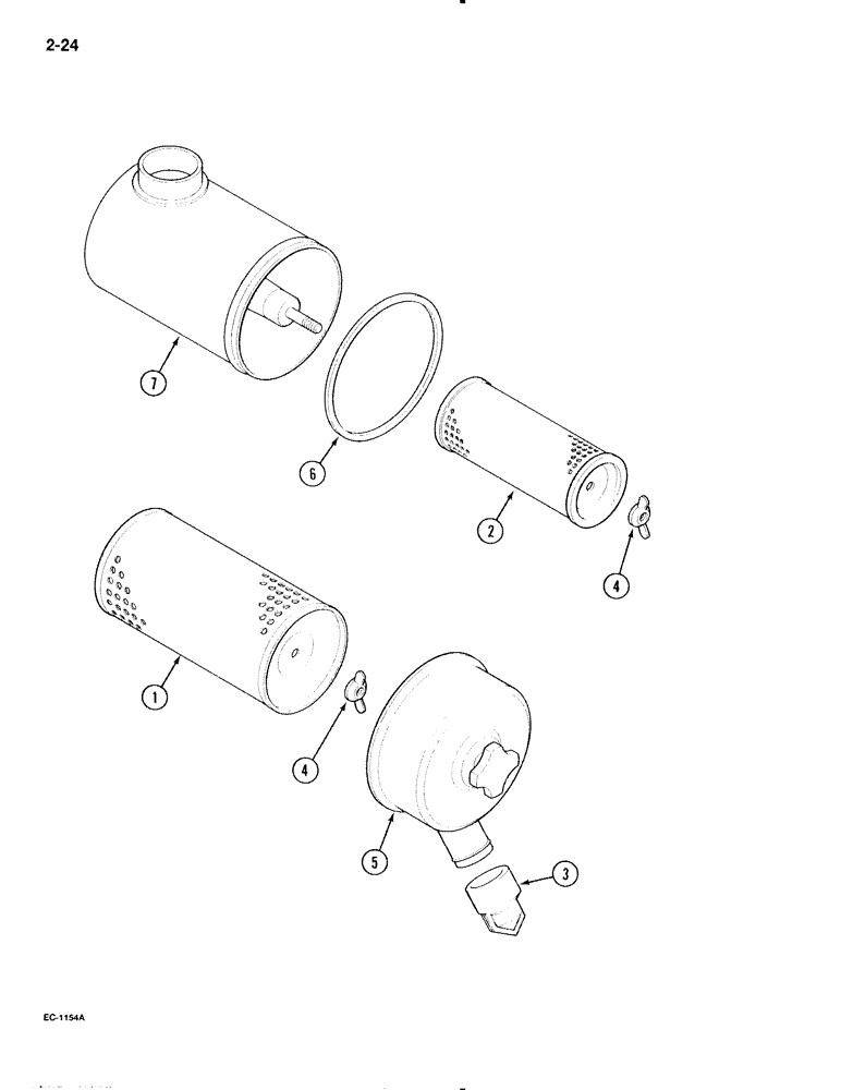 Схема запчастей Case IH 595 - (2-24) - AIR CLEANER, COOPERS, WITH SAFETY ELEMENT, NO. CD2037 (02) - ENGINE