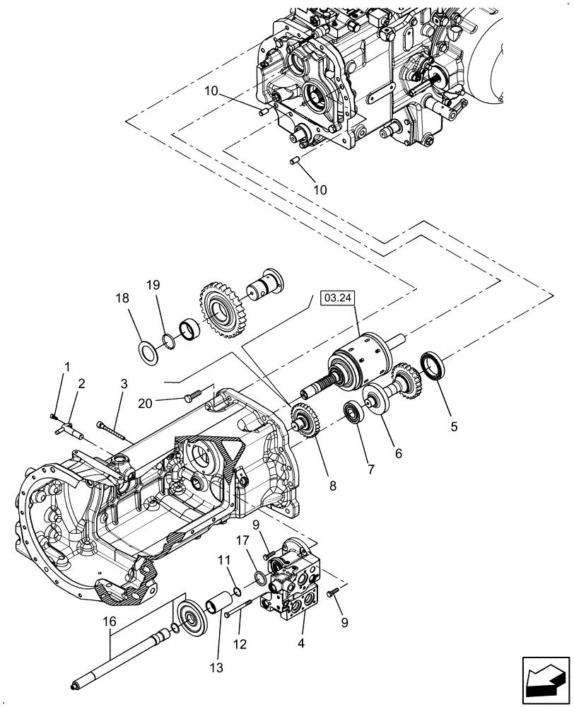 Схема запчастей Case IH FARMALL 40 - (03.23) - FRONT HOUSING (03) - TRANSMISSION