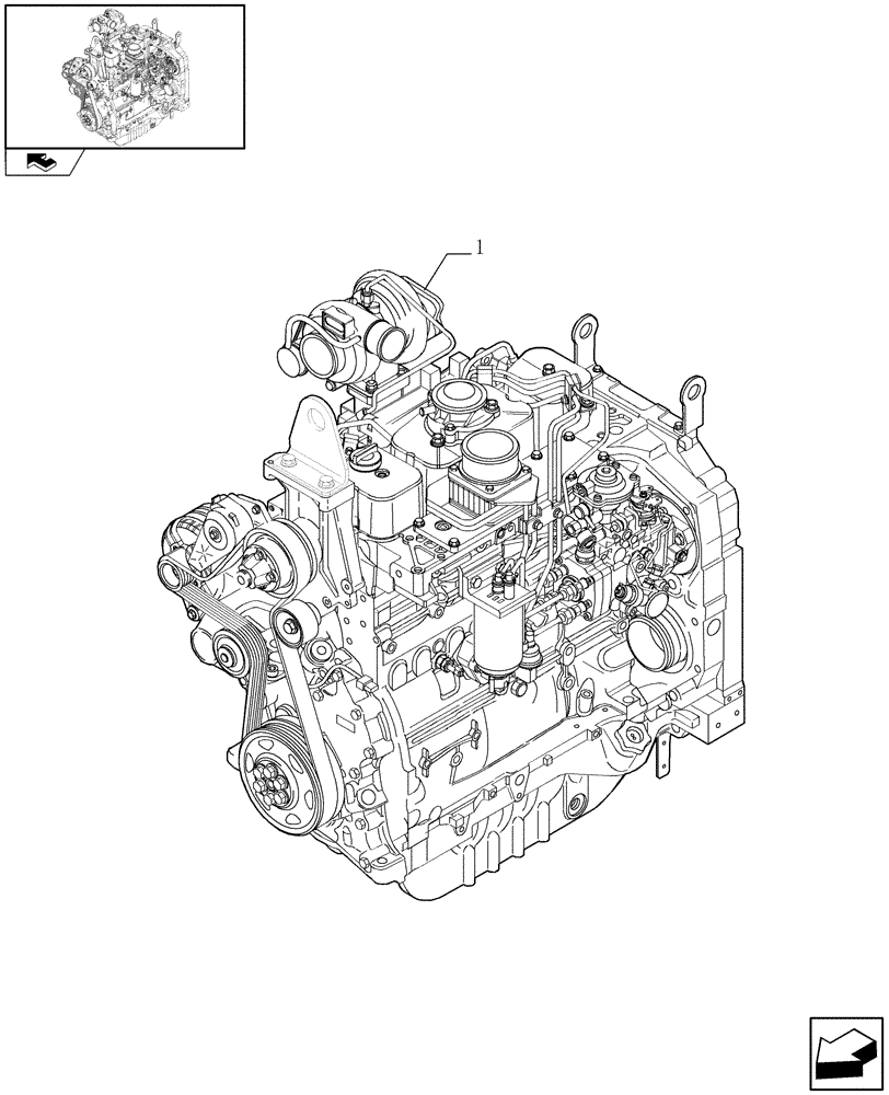 Схема запчастей Case IH FARMALL 95N - (0.02.1/03) - ENGINE ASSY (01) - ENGINE