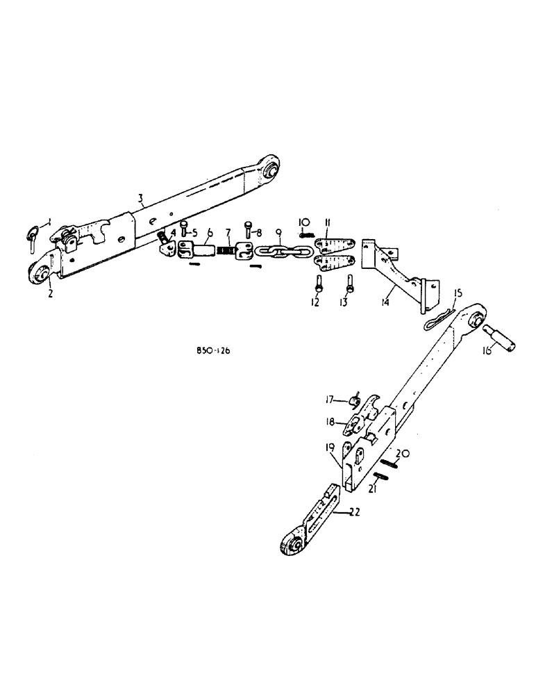 Схема запчастей Case IH 684 - (09-08) - FRAME, TELESCOPIC LOWER LINKS, THREE POINT HITCH, WITH INSIDE CHECK CHAINS, ROW CROP TRACTORS (12) - FRAME