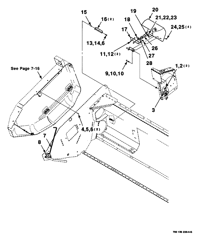 Схема запчастей Case IH 525 - (07-022) - SHEILDS AND MOUNTING ASSEMBLIES, RIGHT (12 FOOT) (58) - ATTACHMENTS/HEADERS