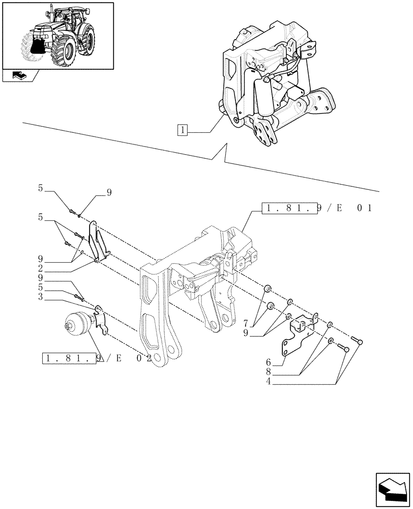 Схема запчастей Case IH PUMA 210 - (1.81.9/ E[03]) - LIFTER - BREAKDOWN (07) - HYDRAULIC SYSTEM