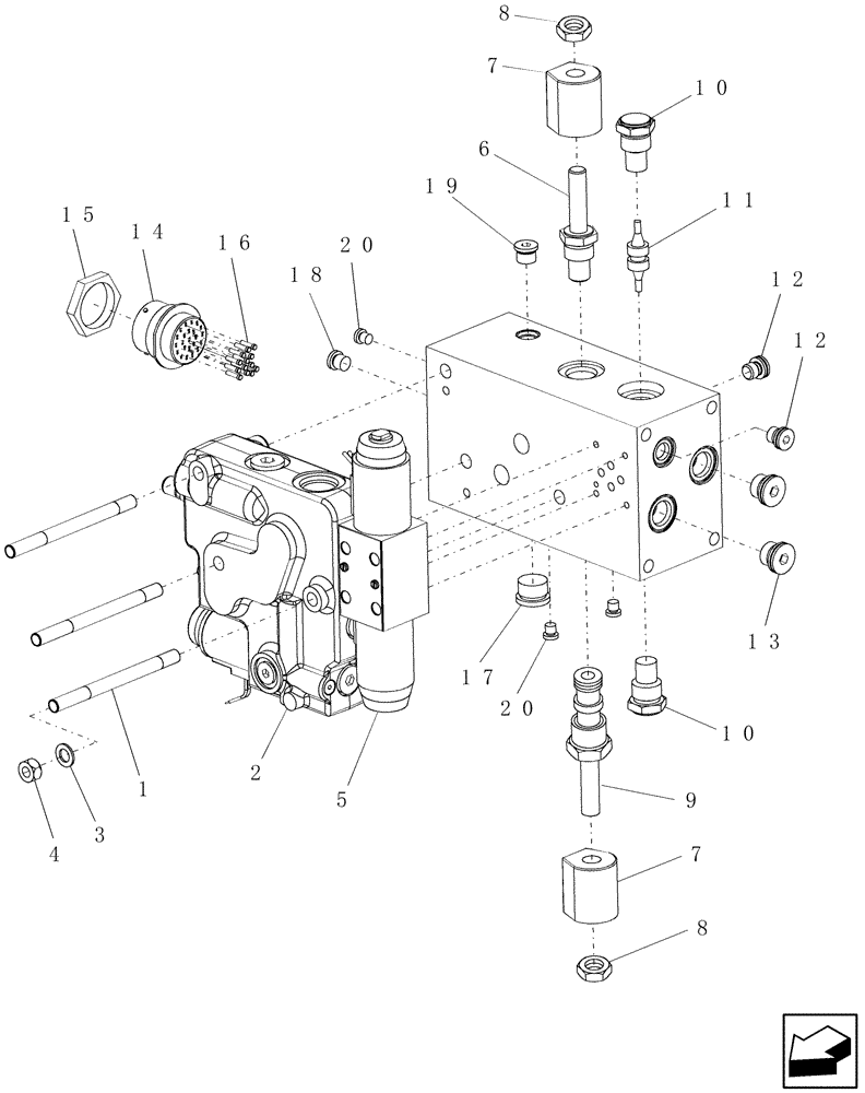 Схема запчастей Case IH 9120 - (35.204.06) - VALVE, FEEDER STACK, STANDARD (35) - HYDRAULIC SYSTEMS