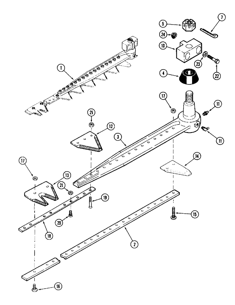 Схема запчастей Case IH 1010 - (9B-08) - KNIFE ASSEMBLY - COARSE, 3 INCH - BOLTED, (TRW) (58) - ATTACHMENTS/HEADERS