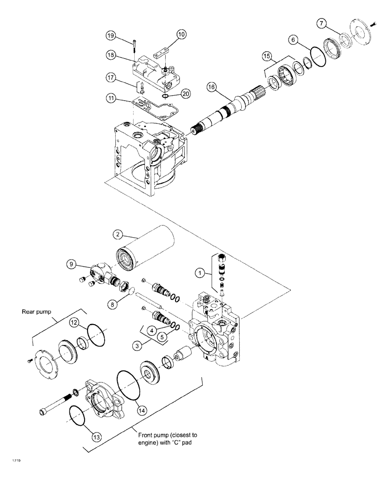 Схема запчастей Case IH SPX3185 - (06-028) - HYDRAULIC PLUMBING - HYDROSTATIC PUMP Hydraulic Plumbing