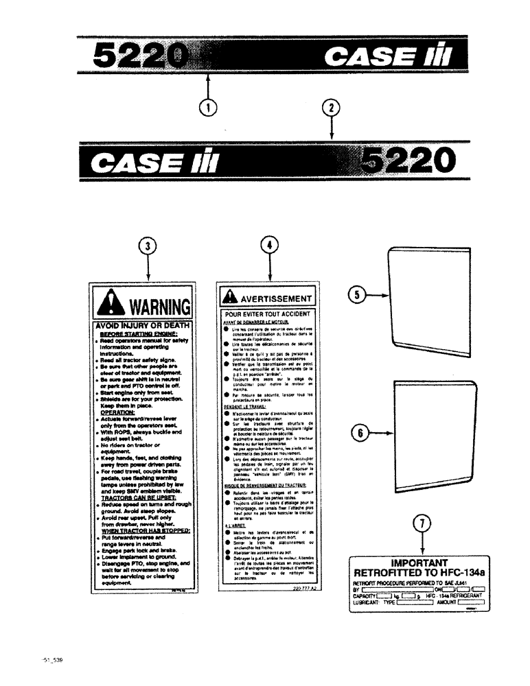 Схема запчастей Case IH 5220 - (9-160) - DECALS, JJF1046517 AND AFTER (09) - CHASSIS/ATTACHMENTS