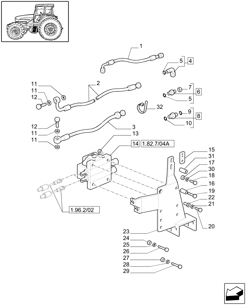 Схема запчастей Case IH MXM130 - (1.82.7/04) - (VAR.440) VALVE CONTROL UNIT WITH JOYSTICK FOR LOADER (07) - HYDRAULIC SYSTEM