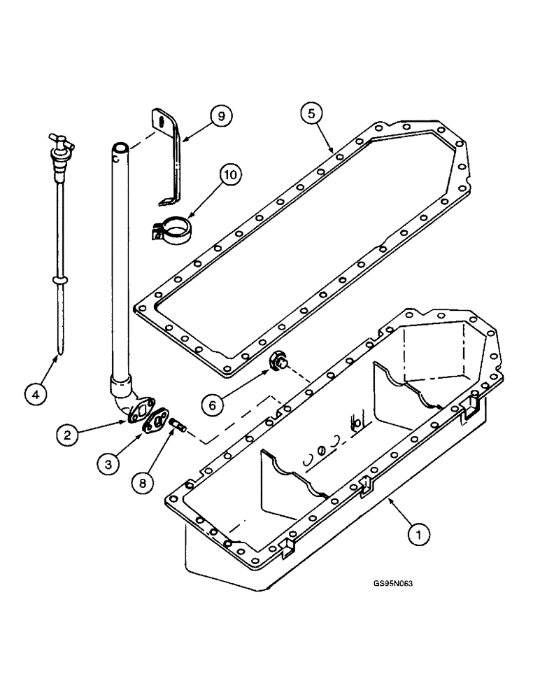 Схема запчастей Case IH D-310 - (5-022) - CRANKCASE OIL PAN, 715 COMBINES 