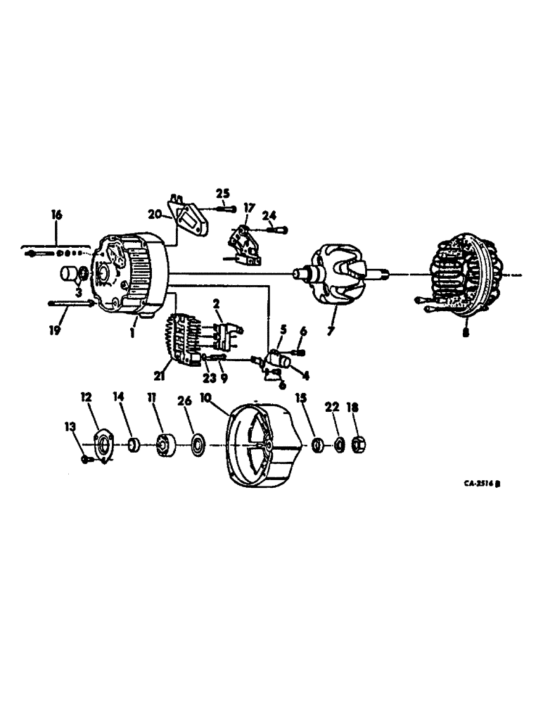 Схема запчастей Case IH HYDRO 70 - (08-20) - ELECTRICAL, ALTERNATOR-GENERATOR, DELCO-REMY (06) - ELECTRICAL