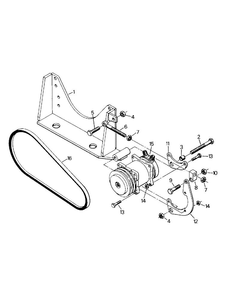 Схема запчастей Case IH KS-280 - (03-09) - A/C COMPRESSOR AND MOUNTING, CAT 3406 ENGINE (03) - Climate Control