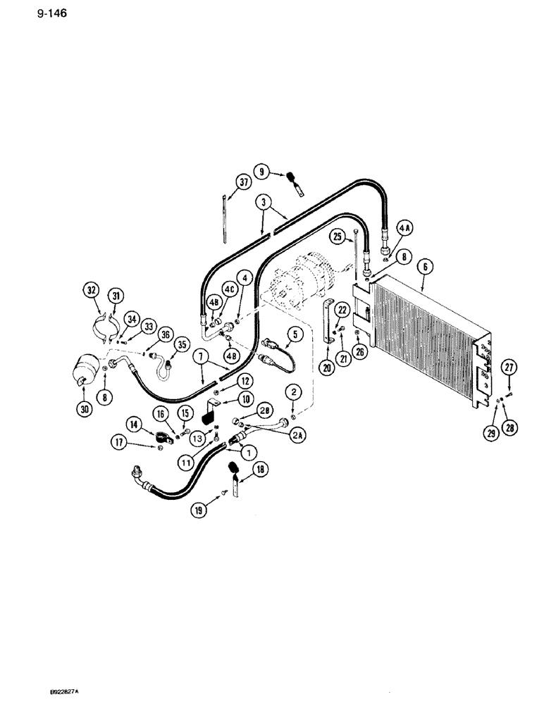 Схема запчастей Case IH 7120 - (9-146) - AIR CONDITIONING, CONDENSER AND RECEIVER DRIER (09) - CHASSIS/ATTACHMENTS