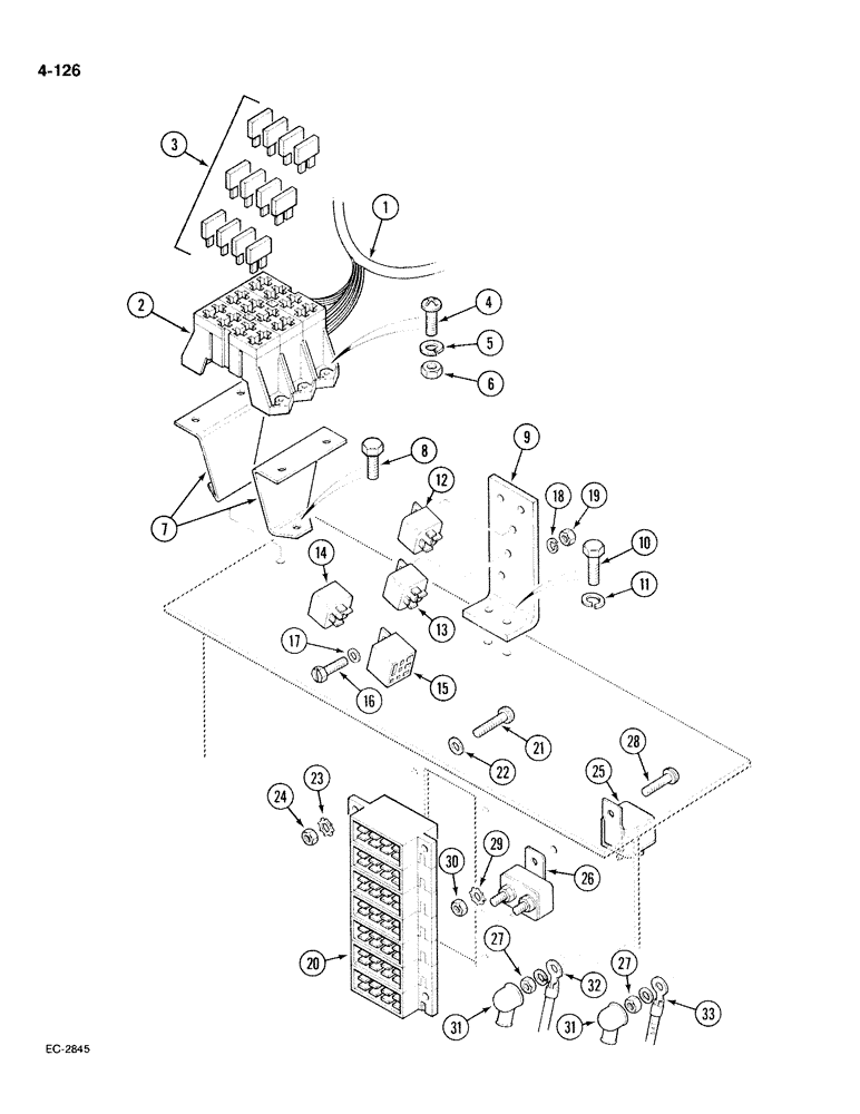 Схема запчастей Case IH 885 - (4-126) - ELECTRICS, CAB BULKHEAD (04) - ELECTRICAL SYSTEMS