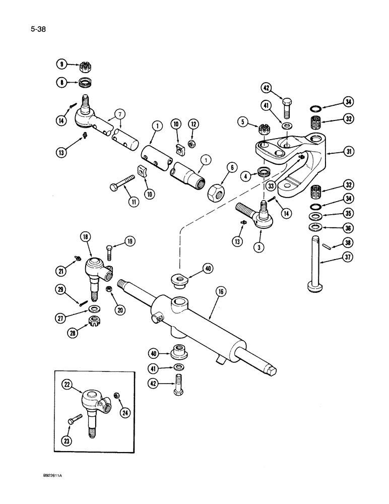 Схема запчастей Case IH 7140 - (5-038) - TIE RODS AND STEERING LINKAGE, TWO WHEEL DRIVE (05) - STEERING