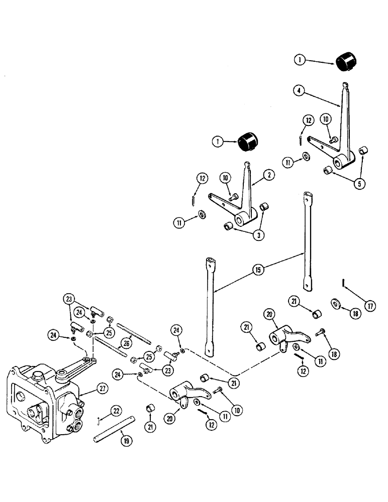 Схема запчастей Case IH 1570 - (188) - LEFT HAND REMOTE HYDRAULIC CONTROLS (08) - HYDRAULICS